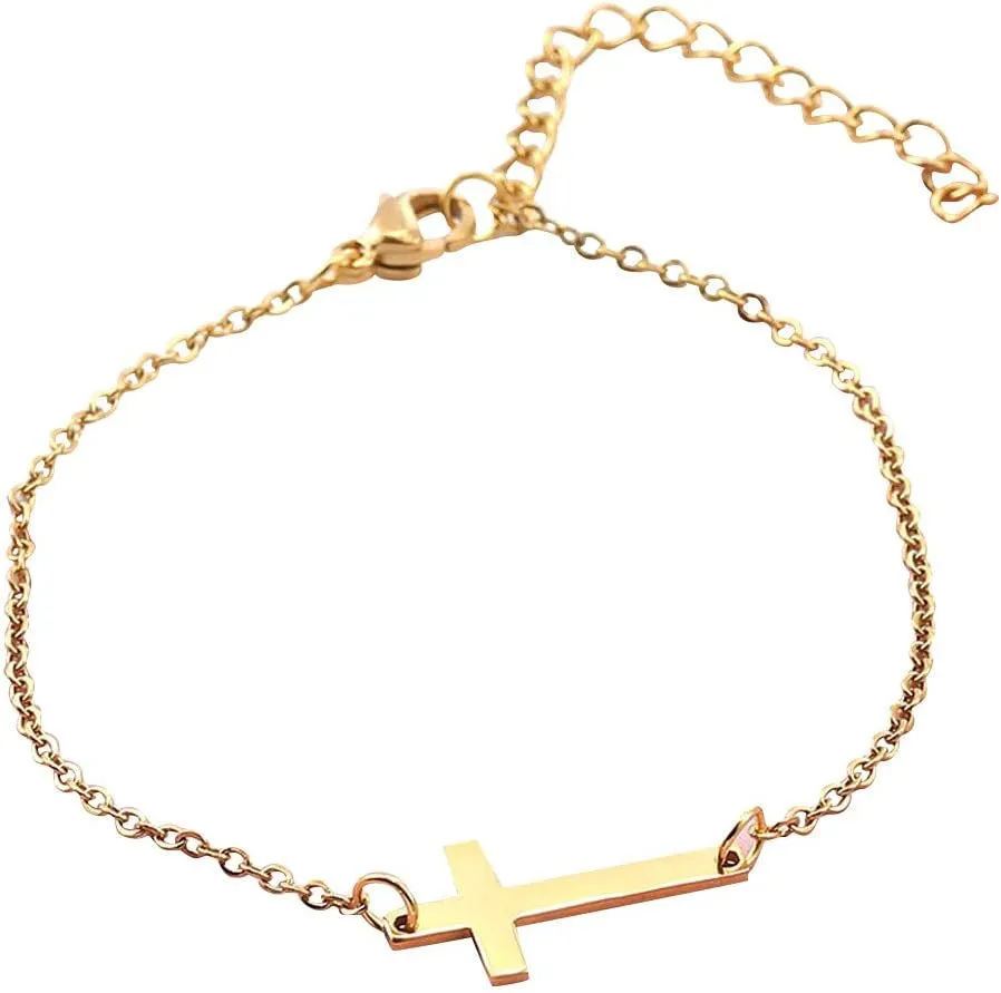 Women Cross Pendant Necklace Statement Necklace Hip Hop Necklaces Fashion Jewelry (Gold, One Size)