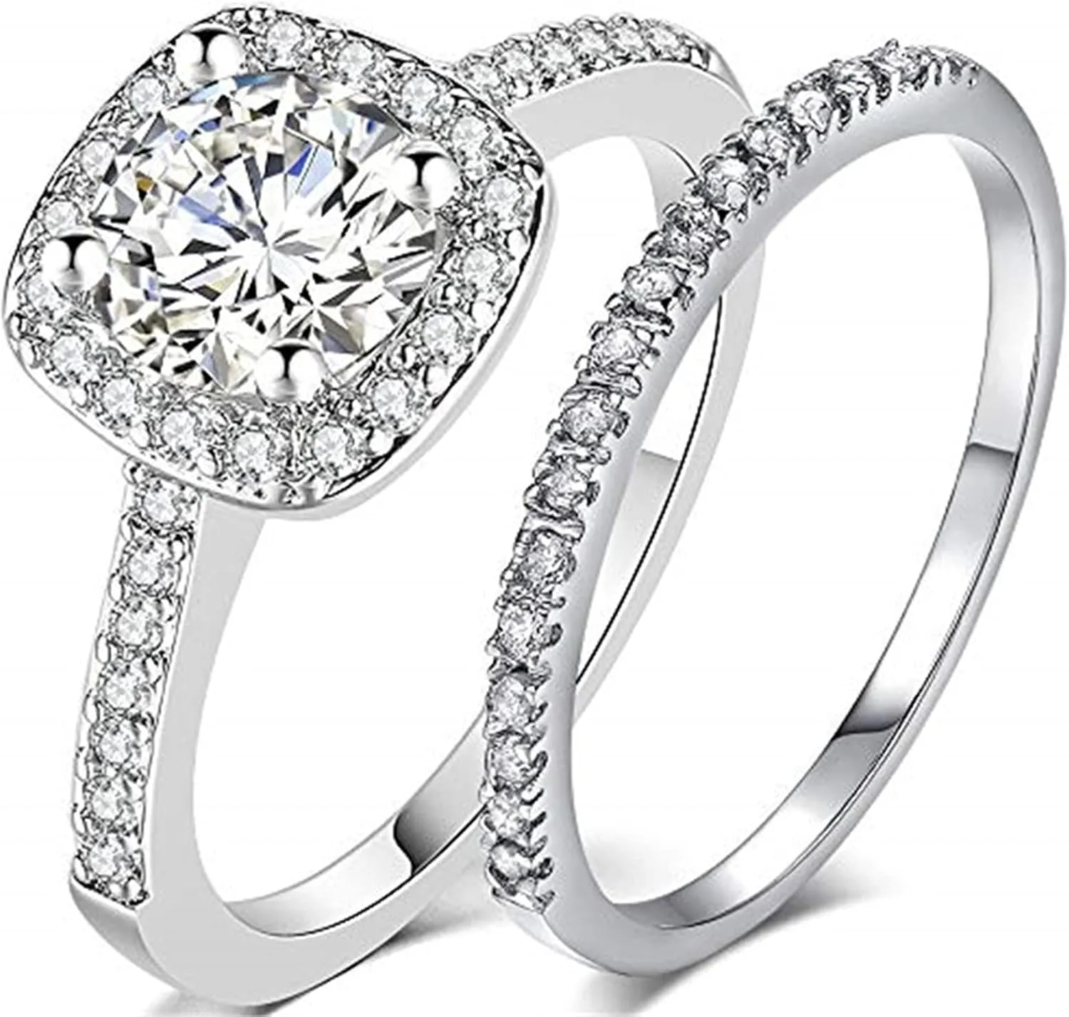 Women Ring Rhinestone Men Jewelry Rings Size 6-11 silver Alloy Finger aesthetic Dainty Couples Rings for Women trendy