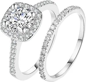 Women Ring Rhinestone Men Jewelry Rings Size 6-11 silver Alloy Finger aesthetic Dainty Couples Rings for Women trendy