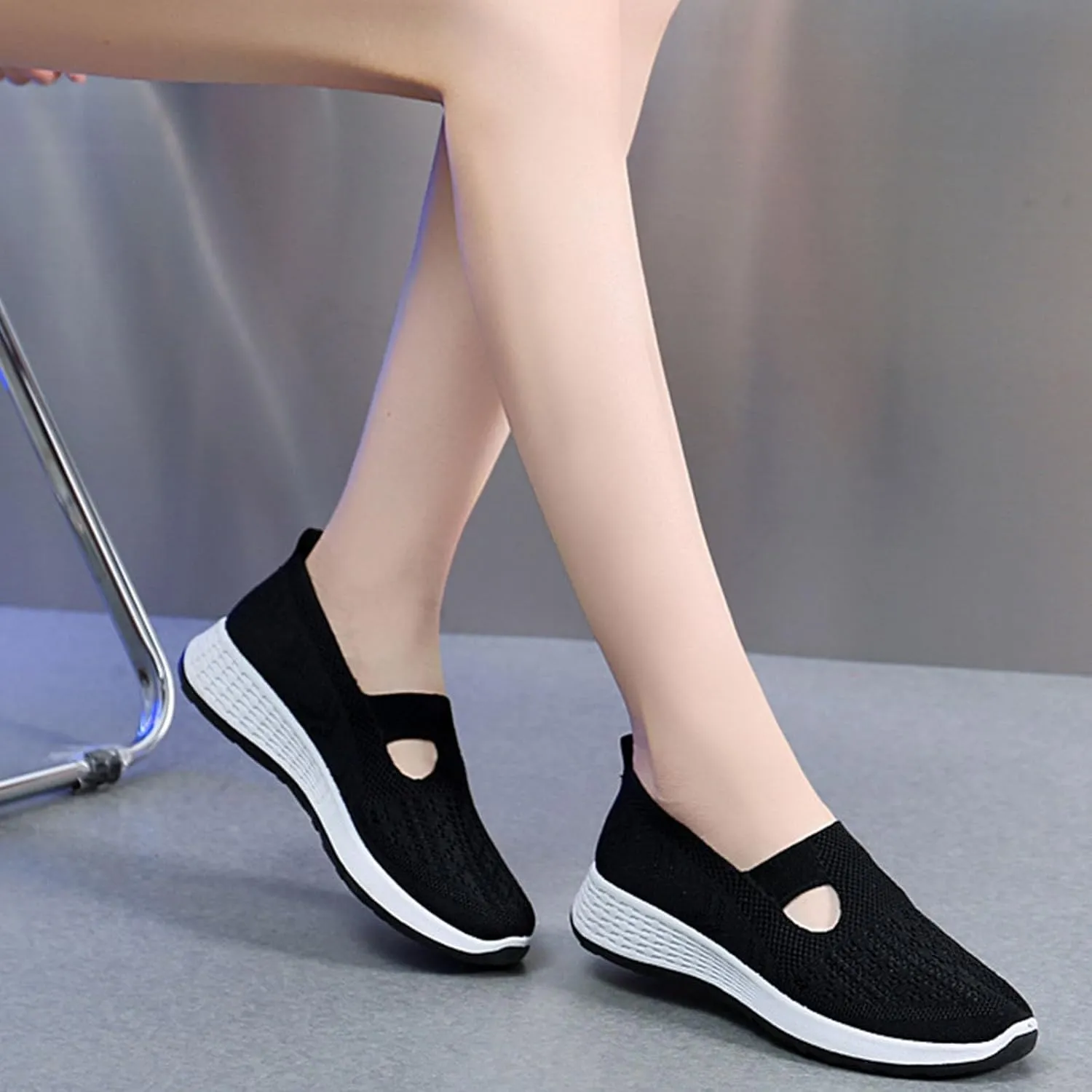 Women Shoes Ankle Boots Red Woven Breathable Women Shoes Walking Slip-on Foam Shoes Hands Slip On Sneakers Platform Shoes Women