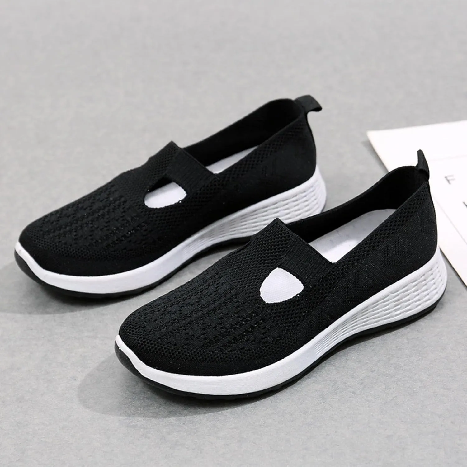 Women Shoes Ankle Boots Red Woven Breathable Women Shoes Walking Slip-on Foam Shoes Hands Slip On Sneakers Platform Shoes Women