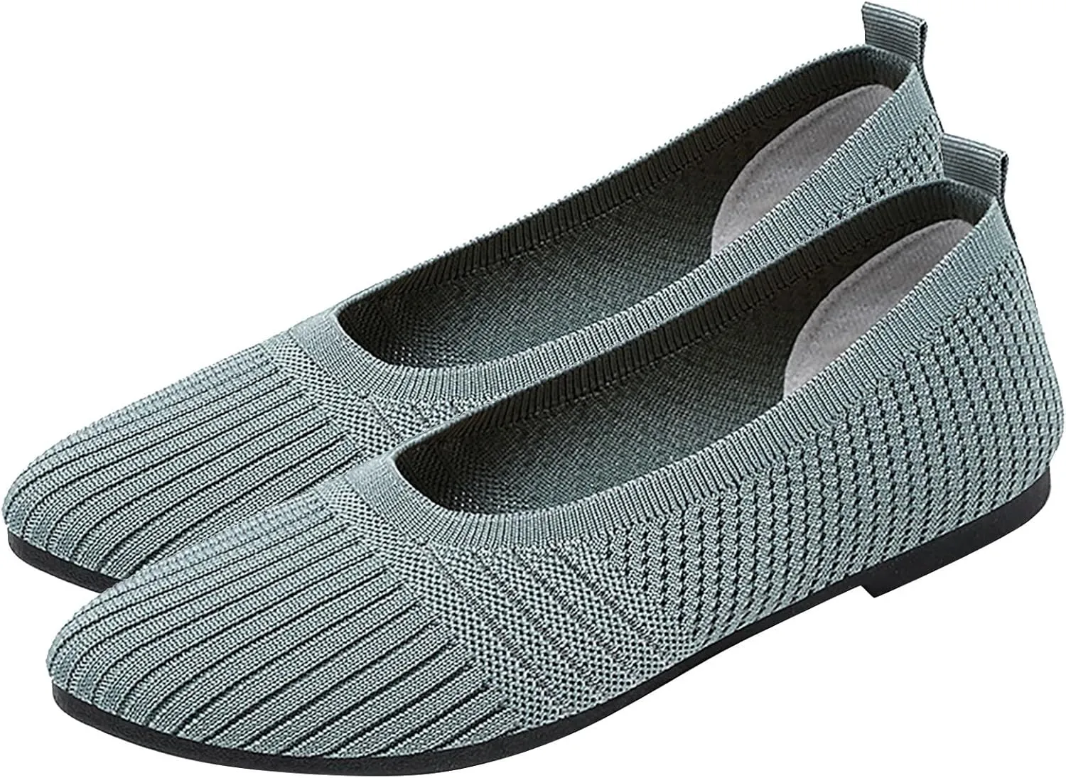 Womens Breathable Summer Flats with Soft Sole Fly Woven Design Comfortable Shoes for Women Compatible with Insoles (6.5 UK LightNavy)