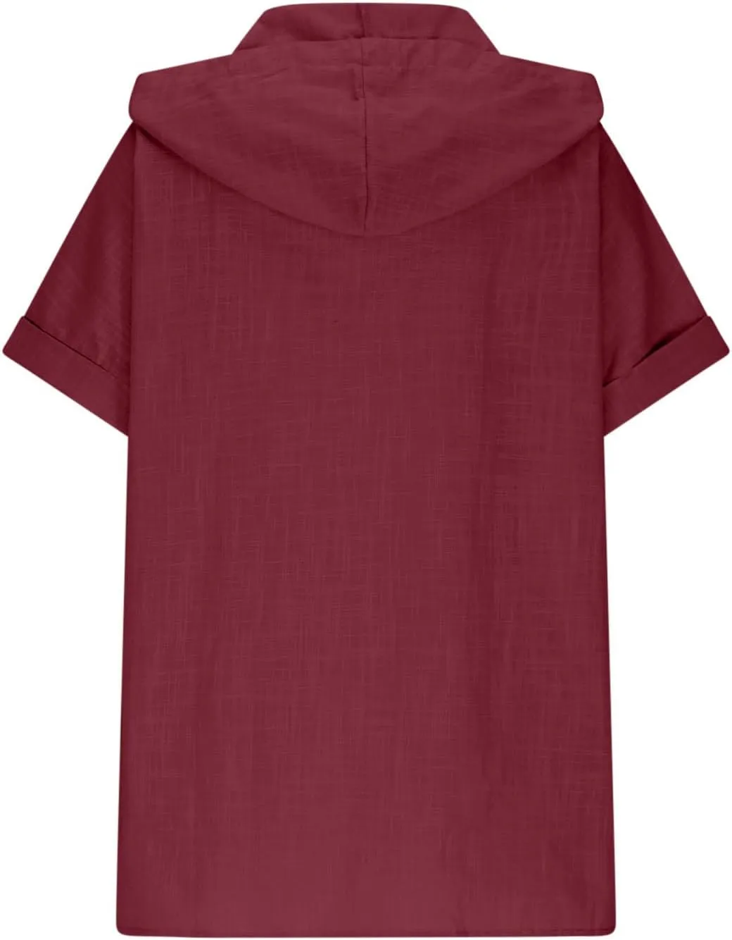 Womens Casual Button Down Short Sleeve Shirts Hooded Solid Summer Beach Blouses Tops with Hood