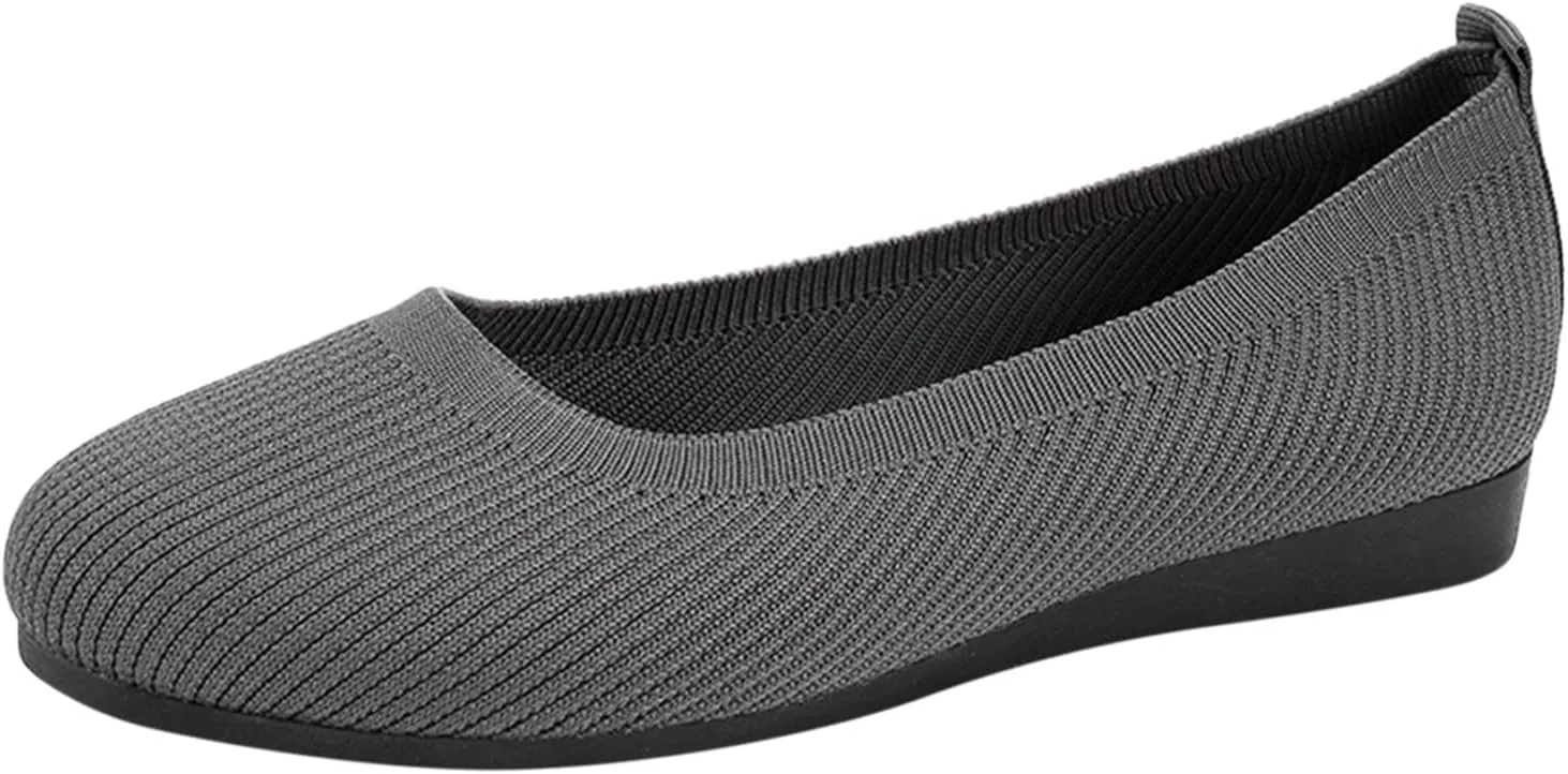 Women's Fashion Casual Shoes  Lightweight Slip-on Sneakers with Bow Tie  Breathable Woven Mesh  Comfortable Flat Bottom (9 UK Gray)