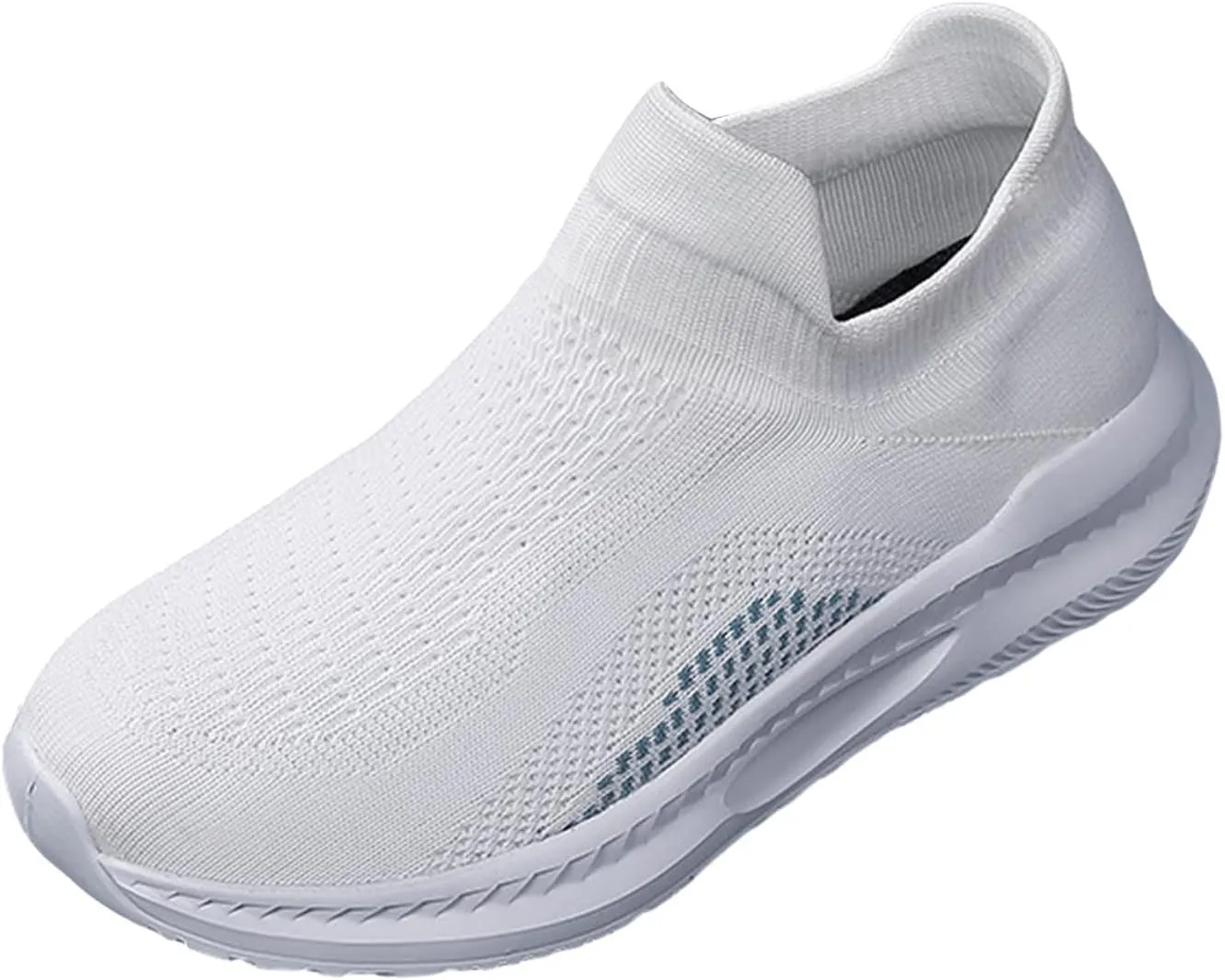 Women's Fly Woven Breathable Sports Shoes - Versatile Non-Slip Outdoor Running Shoes for All Seasons (4 UK Wide) White