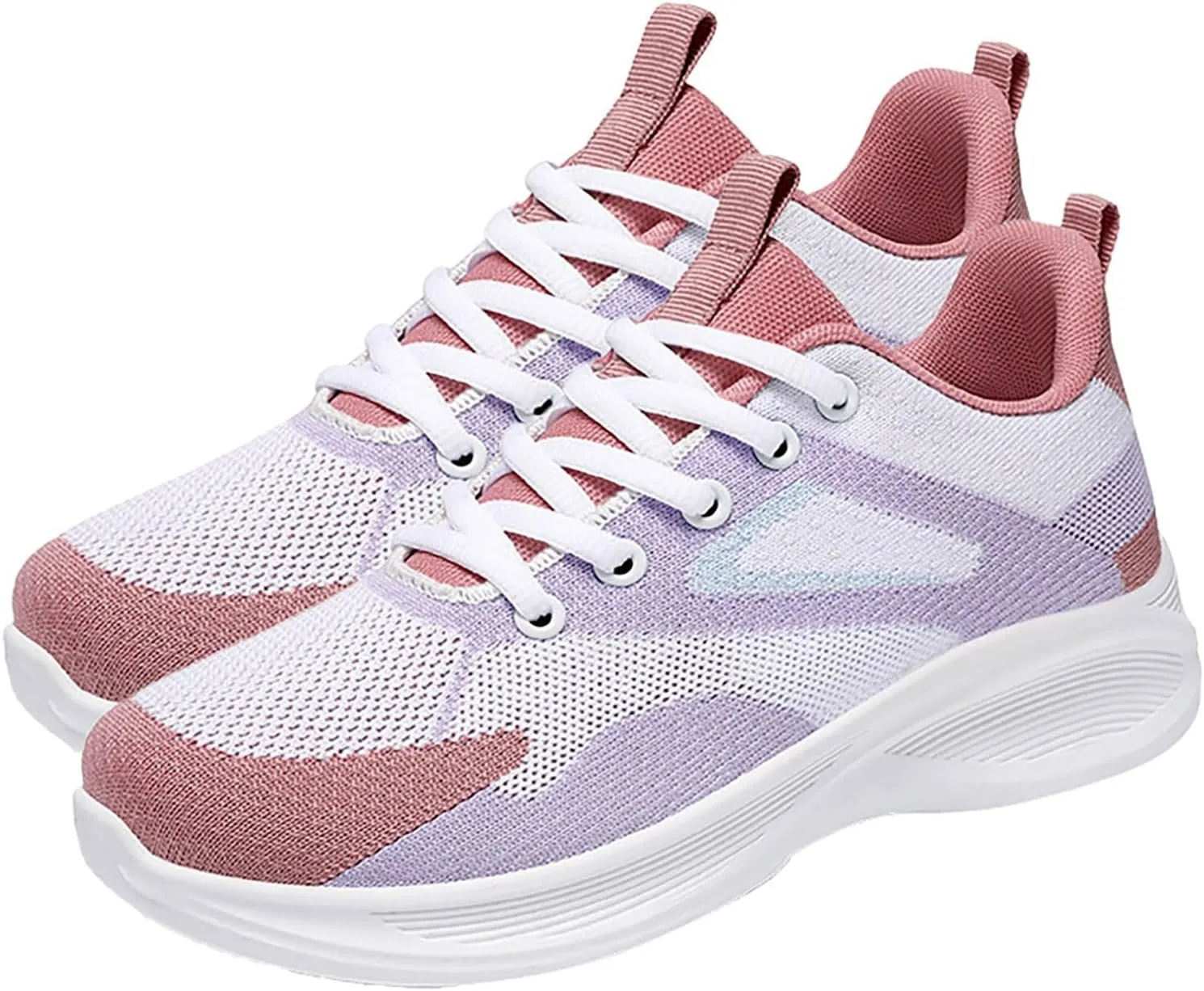 Women's Lightweight Waterproof Running Shoes Breathable Mesh Casual Trainers Black Comfort Sports Footwear for Gym Outdoor Road Tennis (5 UK Hot Soft red)
