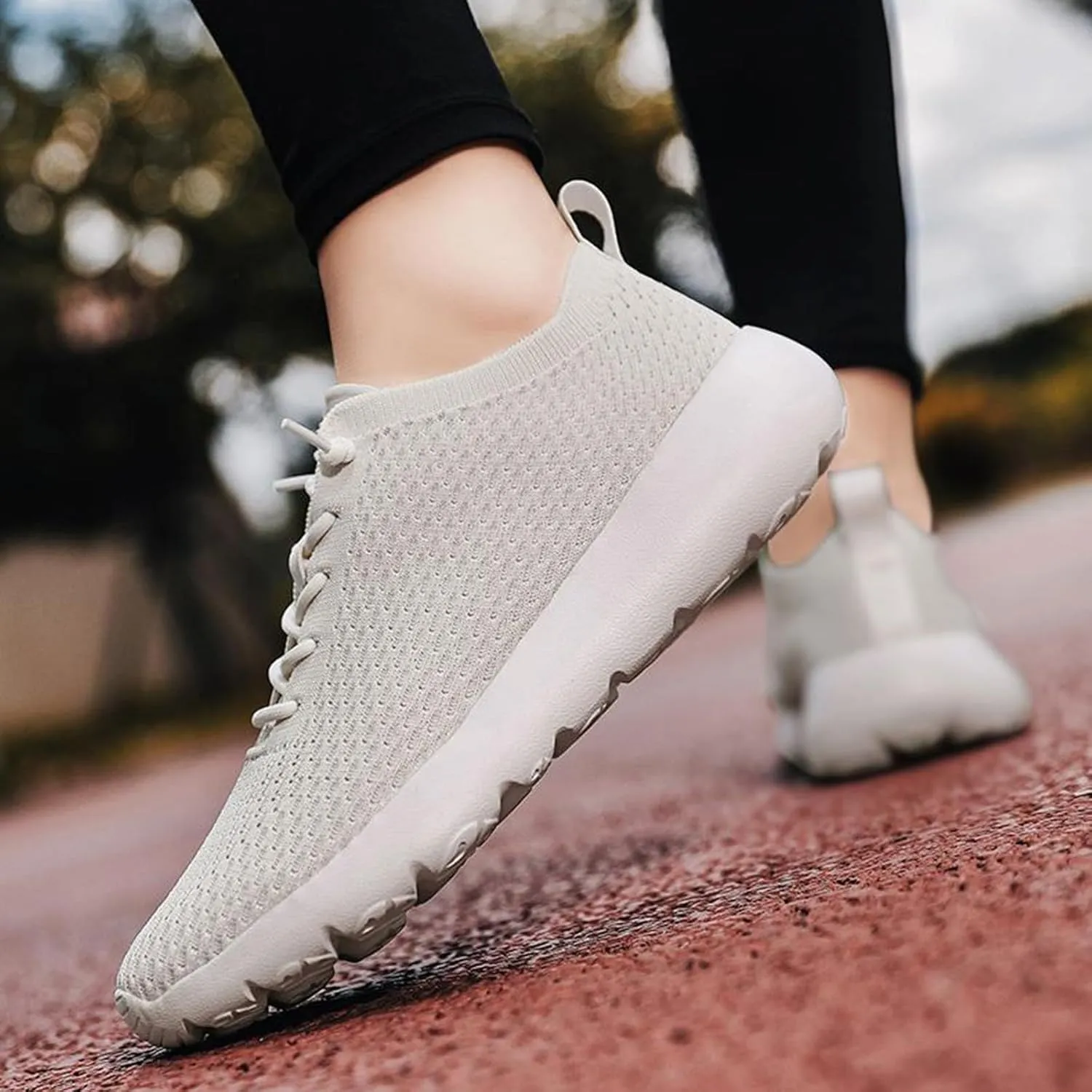Womens Mesh Sneakers Lace Up Lightweight Breathable Cushion Sneaker Sports Workout Gym Shoes for Running with Arch Support
