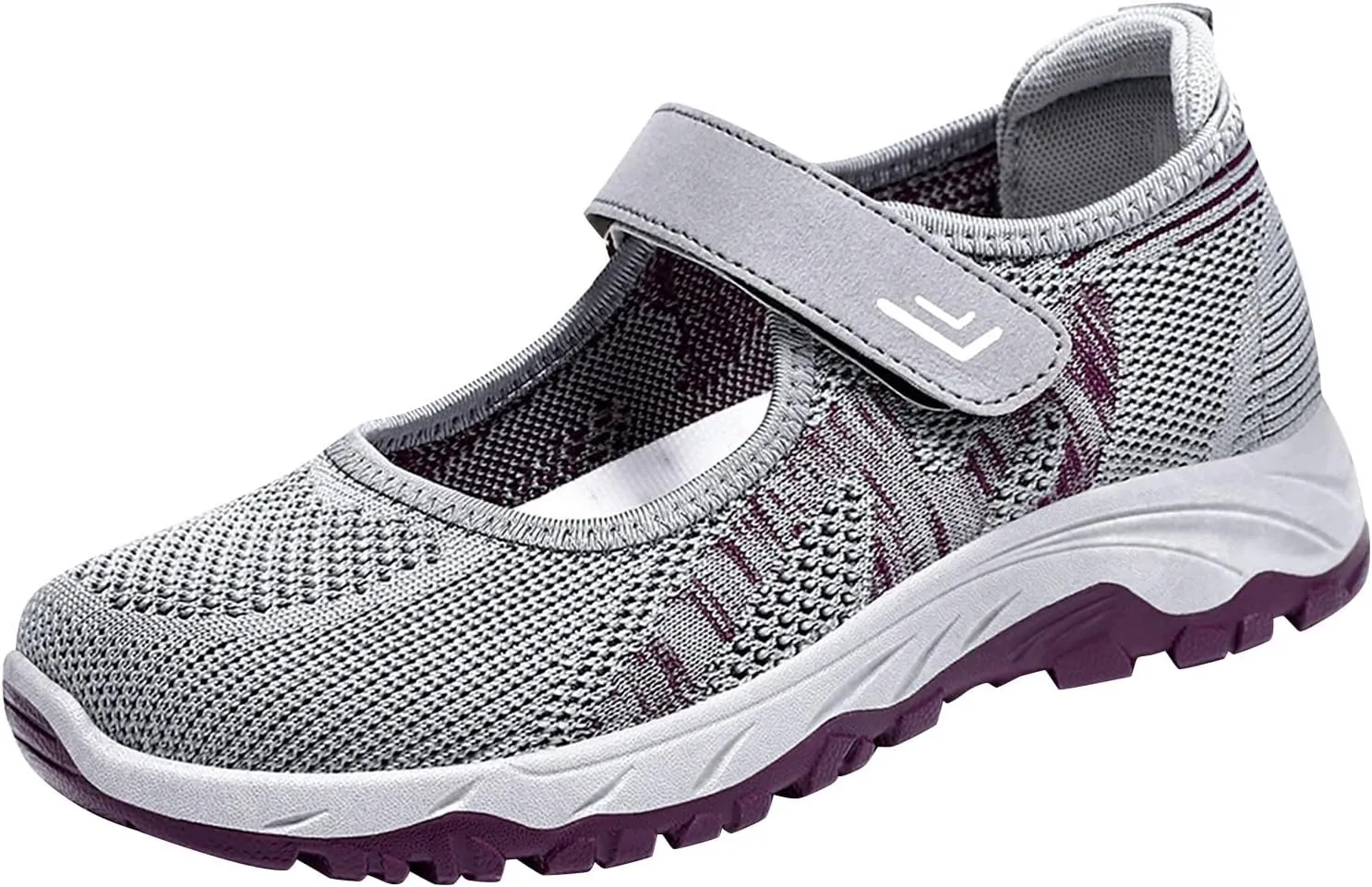 Women's Navy Shoes Breathable Woven Walking Slip On Sneakers with Foam Comfort Size 39 (2.5 UK Gray)