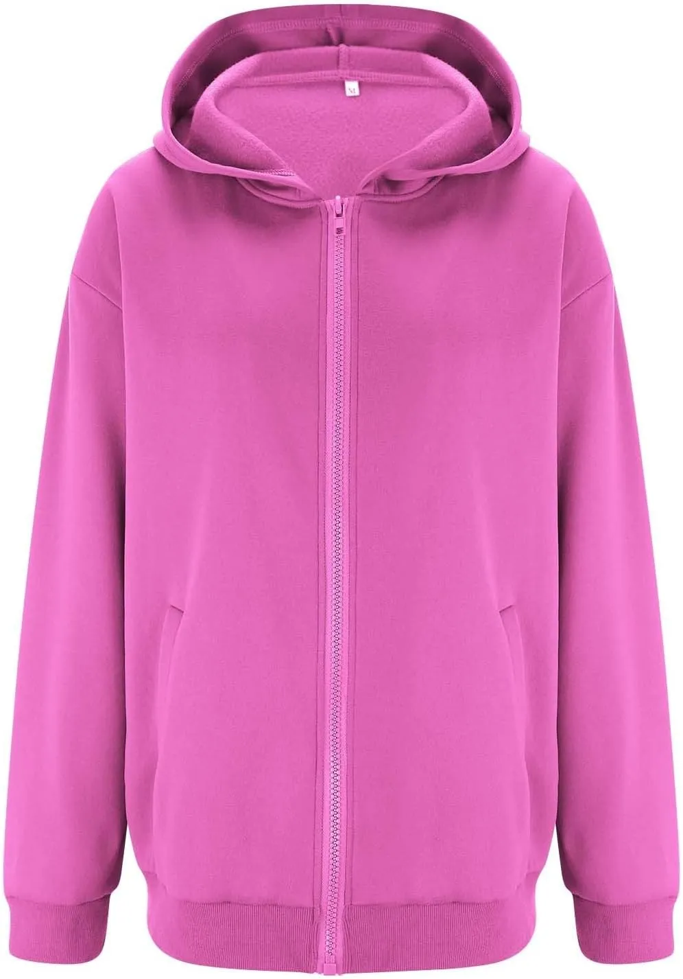 Women's Oversized Zip Up Hoodies Fleece Jacket Casual 2024 Fall Winter Hooded Sweatshirts Drawstring Y2K Hoodie