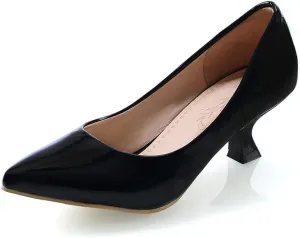Women's PU Leather Candy Color Pointed Toe Sexy Formal Working Pumps,Middle Heels Comfortable Office Ladies Walking Wedding Pump Shoes