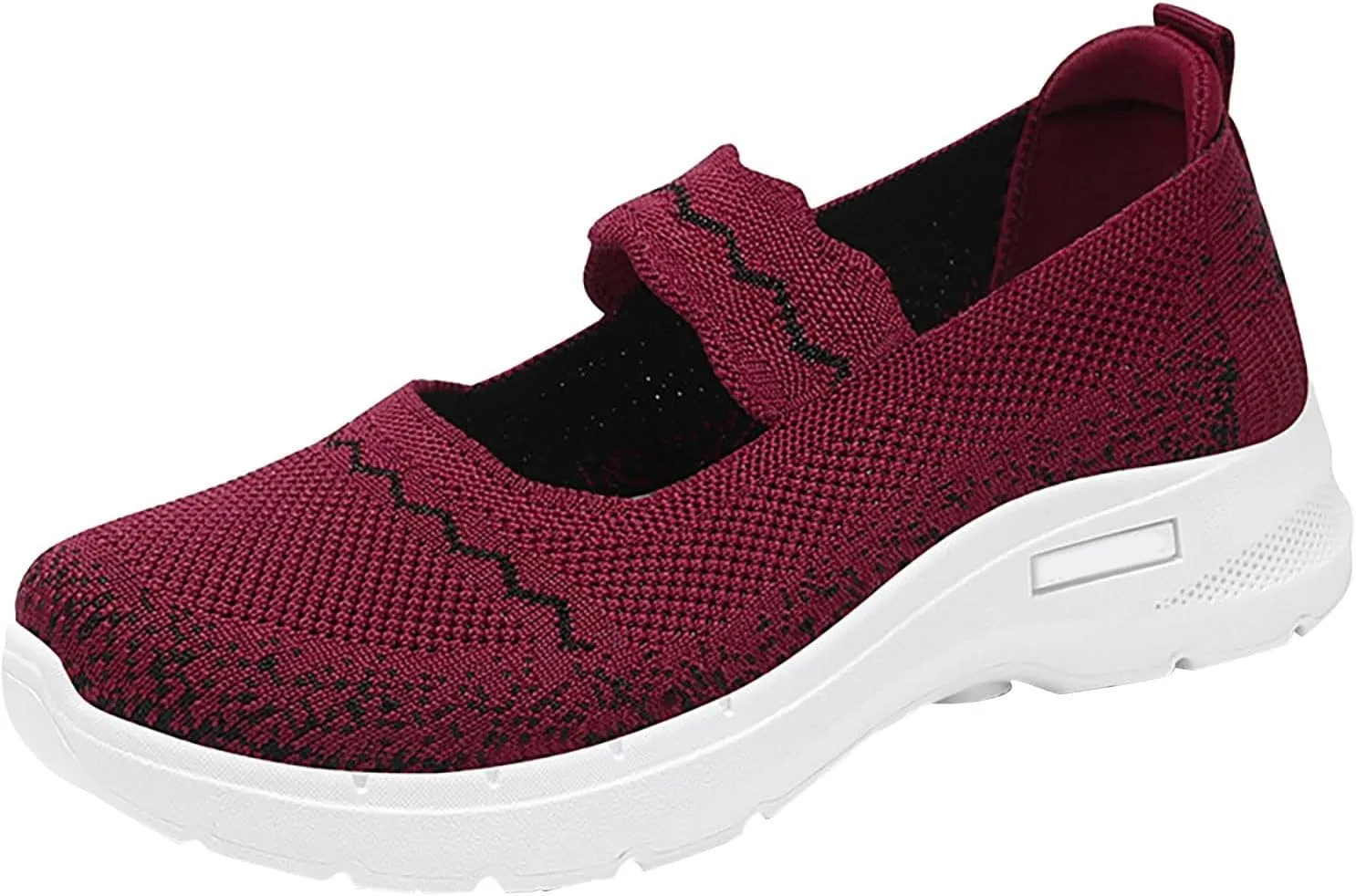 Women's Size 37 Sneakers Breathable Woven Slip On Walking Shoes with Comfortable Foam Red Sneakers (4 UK Red)