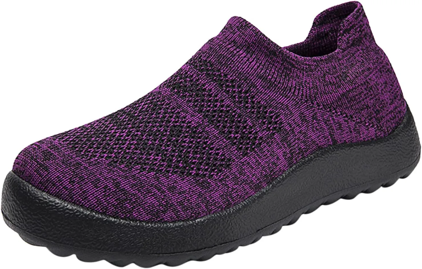 Womens Sneakers Comfortable Slip-On Sports Shoes for Sp Breathable Fly Woven Mesh Casual Design with Waterproof Features Size 41 (5 UK Purple)