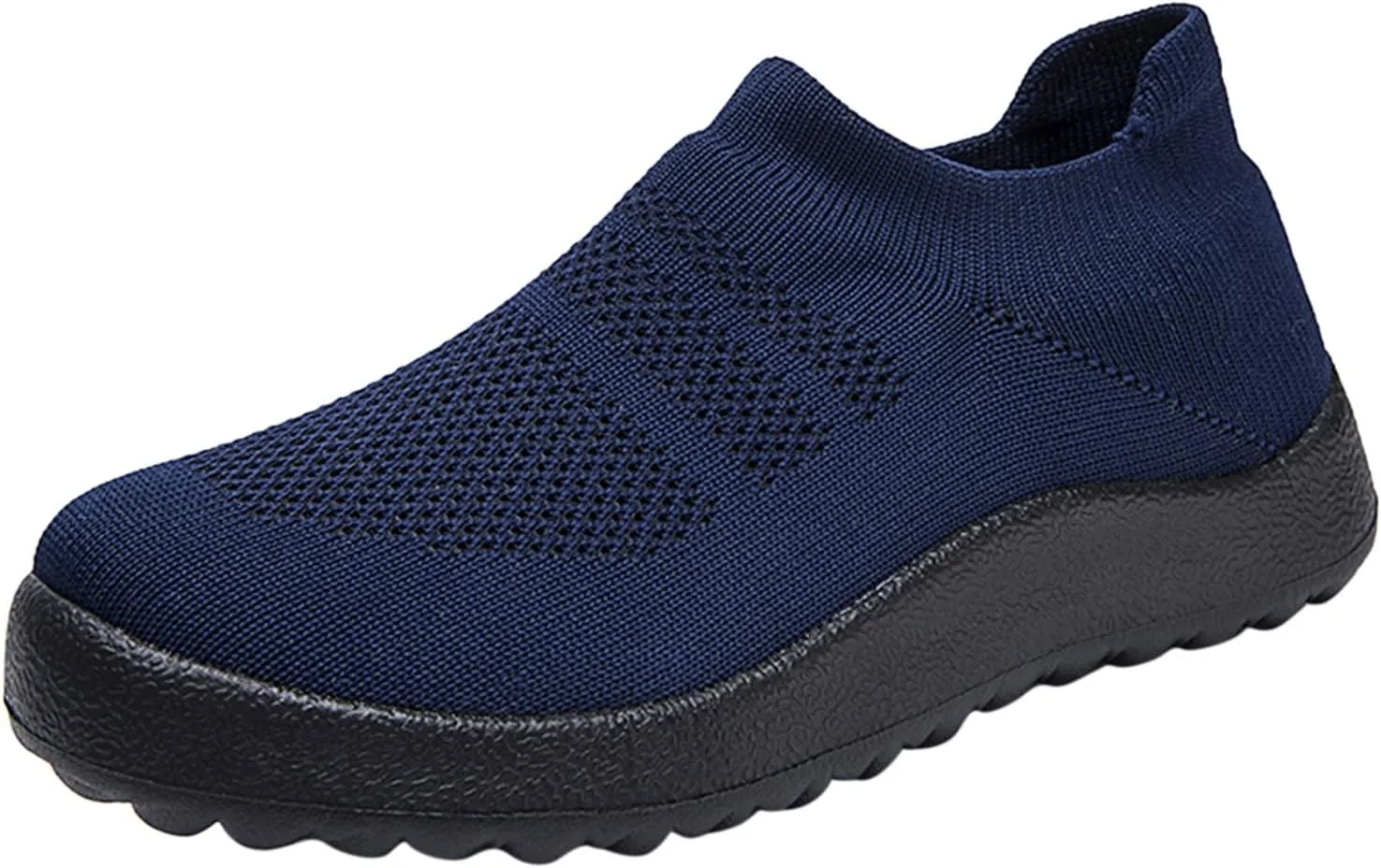Womens Sneakers Comfortable Slip-On Sports Shoes for Sp Breathable Fly Woven Mesh Casual Design with Waterproof Features Size 41 (9 UK DarkNavy)