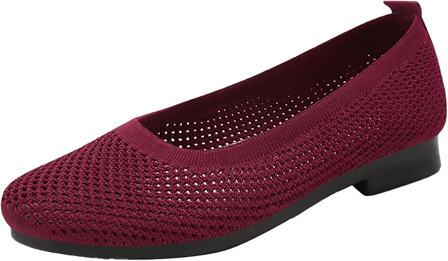 Women's Sneakers Large Size 35 Casual Summer Footwear Fly Woven Flat Breathable Block Heel Wide Fit (3.5 UK Red)