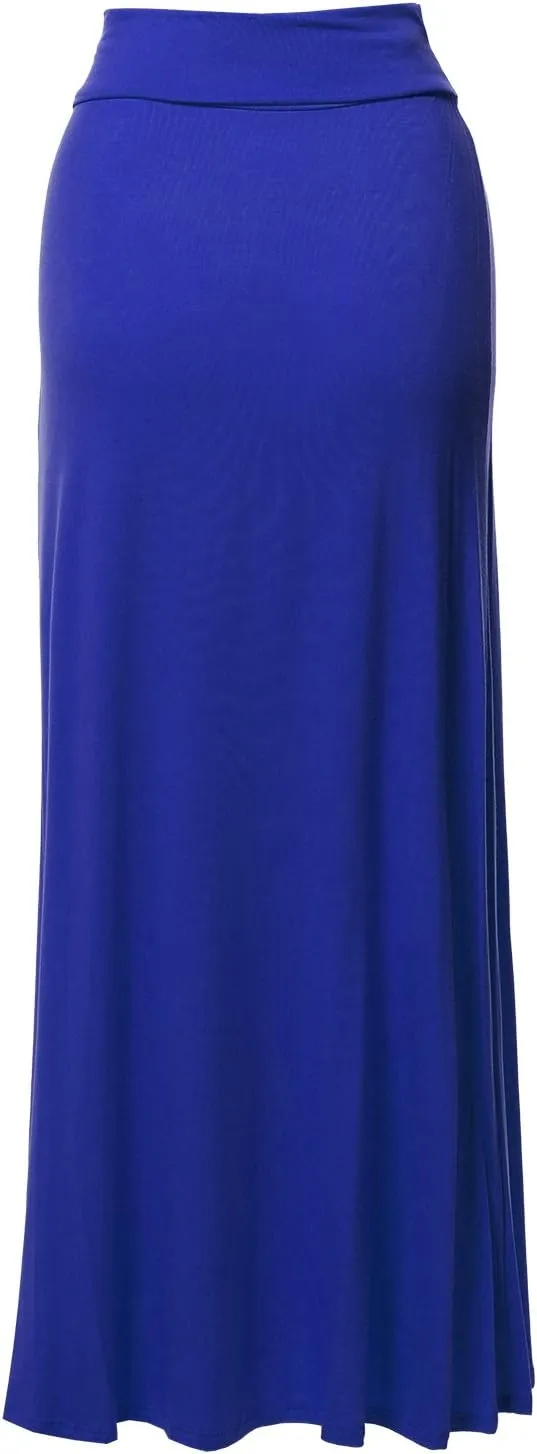 Women's Stylish Fold Over Flare Long Maxi Skirt