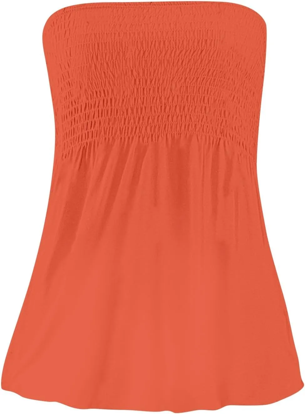 Womens Tube Tops Summer Strapless Bandeau Tank Casual Loose Tunic Sleeveless Shirts Off the Shoulder Flowy Blouses