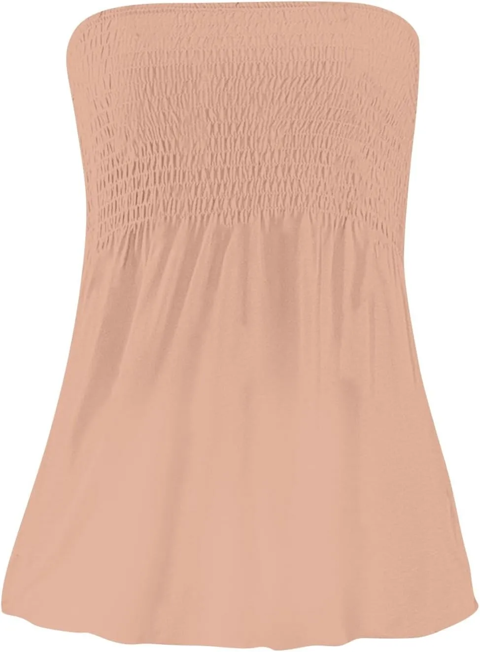 Womens Tube Tops Summer Strapless Bandeau Tank Casual Loose Tunic Sleeveless Shirts Off the Shoulder Flowy Blouses