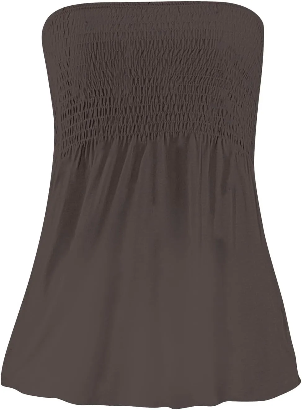 Womens Tube Tops Summer Strapless Bandeau Tank Casual Loose Tunic Sleeveless Shirts Off the Shoulder Flowy Blouses