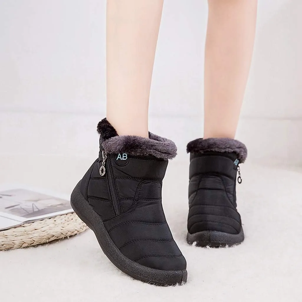 Womens Winter Snow Boots Waterproof Black Ankle Snow Boots for Women Snow Boots Womens Slip on Womens Tall Rubber Boots Waterproof Womens Winter Ankle Boots Wide
