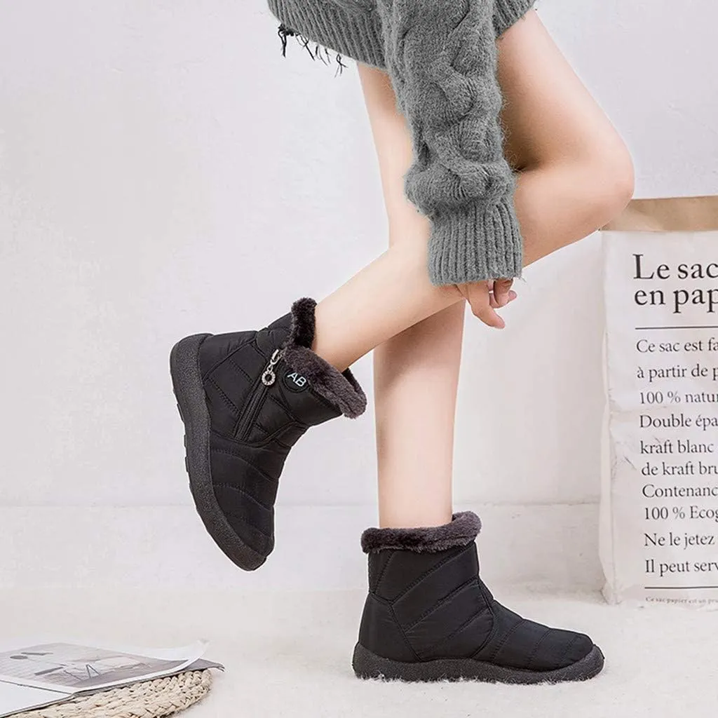 Womens Winter Snow Boots Waterproof Black Ankle Snow Boots for Women Snow Boots Womens Slip on Womens Tall Rubber Boots Waterproof Womens Winter Ankle Boots Wide