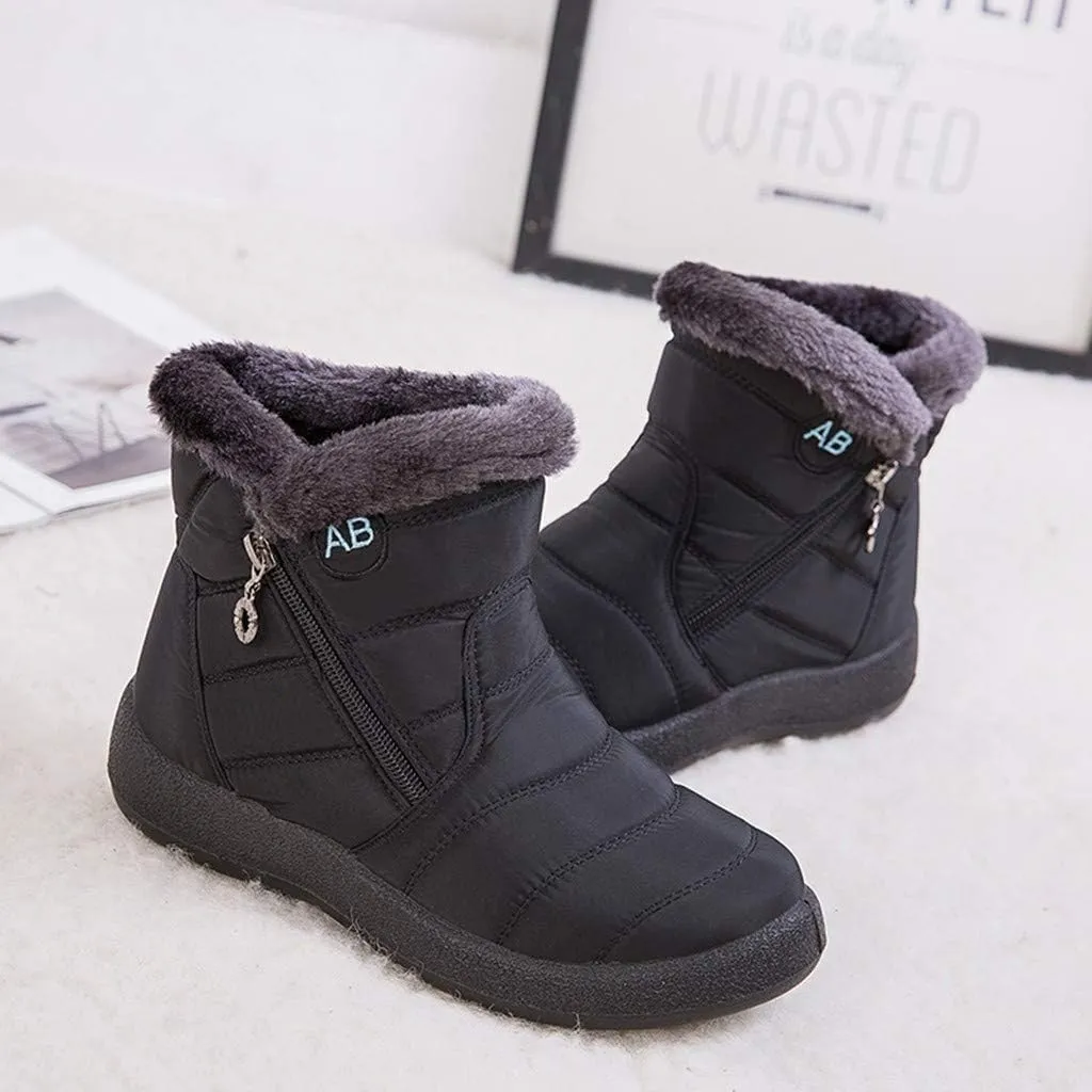 Womens Winter Snow Boots Waterproof Black Ankle Snow Boots for Women Snow Boots Womens Slip on Womens Tall Rubber Boots Waterproof Womens Winter Ankle Boots Wide