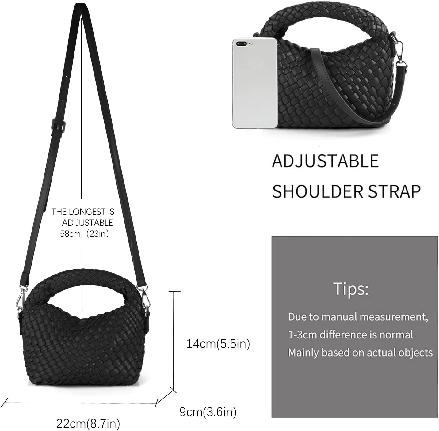 Woven Tote Bag for Women Soft Leather Tote Handbags Fashion Woven Shoulder Bag for Women DailyShopping