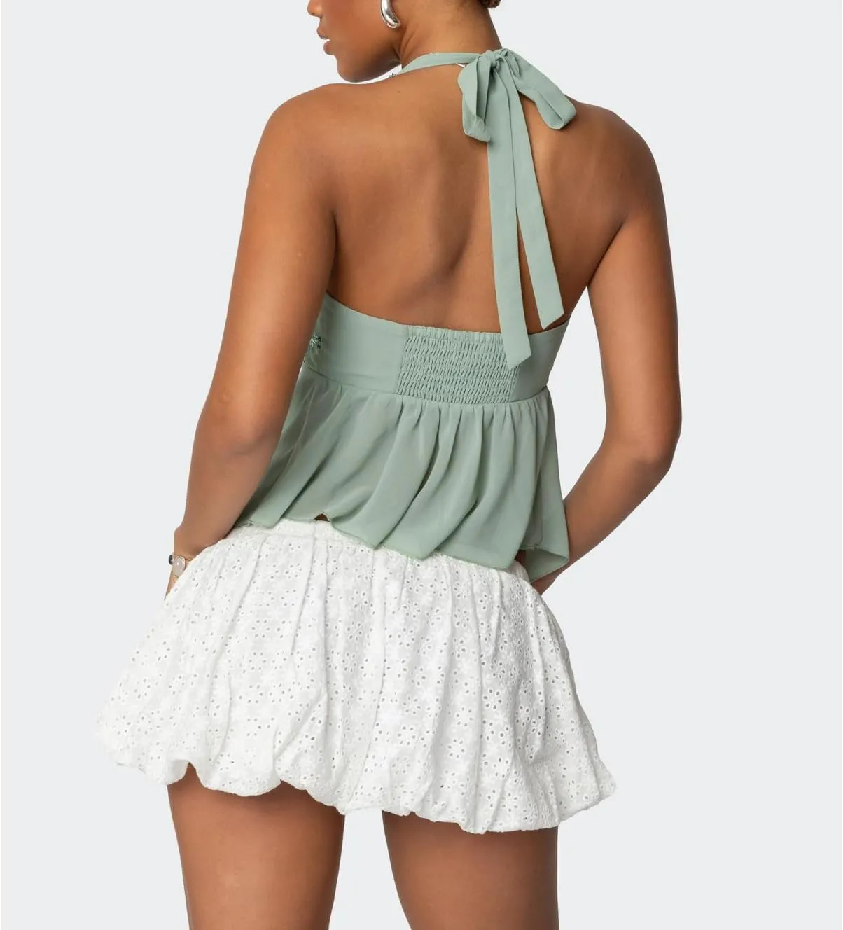 Y2K Sequin Cami Top Women Sexy V Neck Criss Cross Straps Backless Tank Top Sparkly Open Back Tie Up Crop Tops
